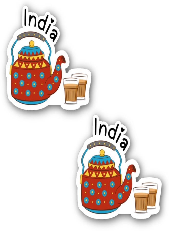 VERYFIRSTTALE Indian Chai Fridge Magnet (Set of 2) | Authentic Indian Souvenirs | Fridge Magnets of India | MDF Glossy | Cute Decorative Items for Home & Office | India Fridge Magnets | Tea Lovers Gift - Image 1